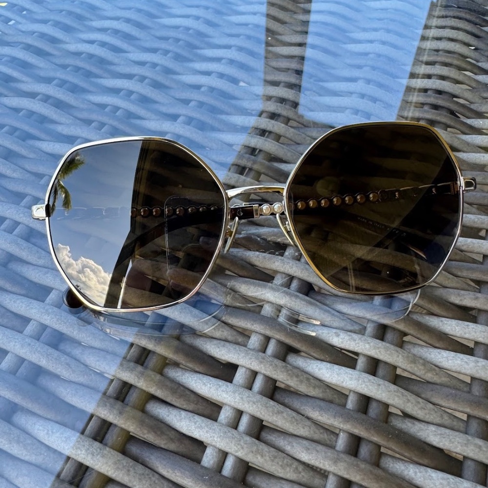 Chanel Gold Brown Square Sunglasses CH4281QH